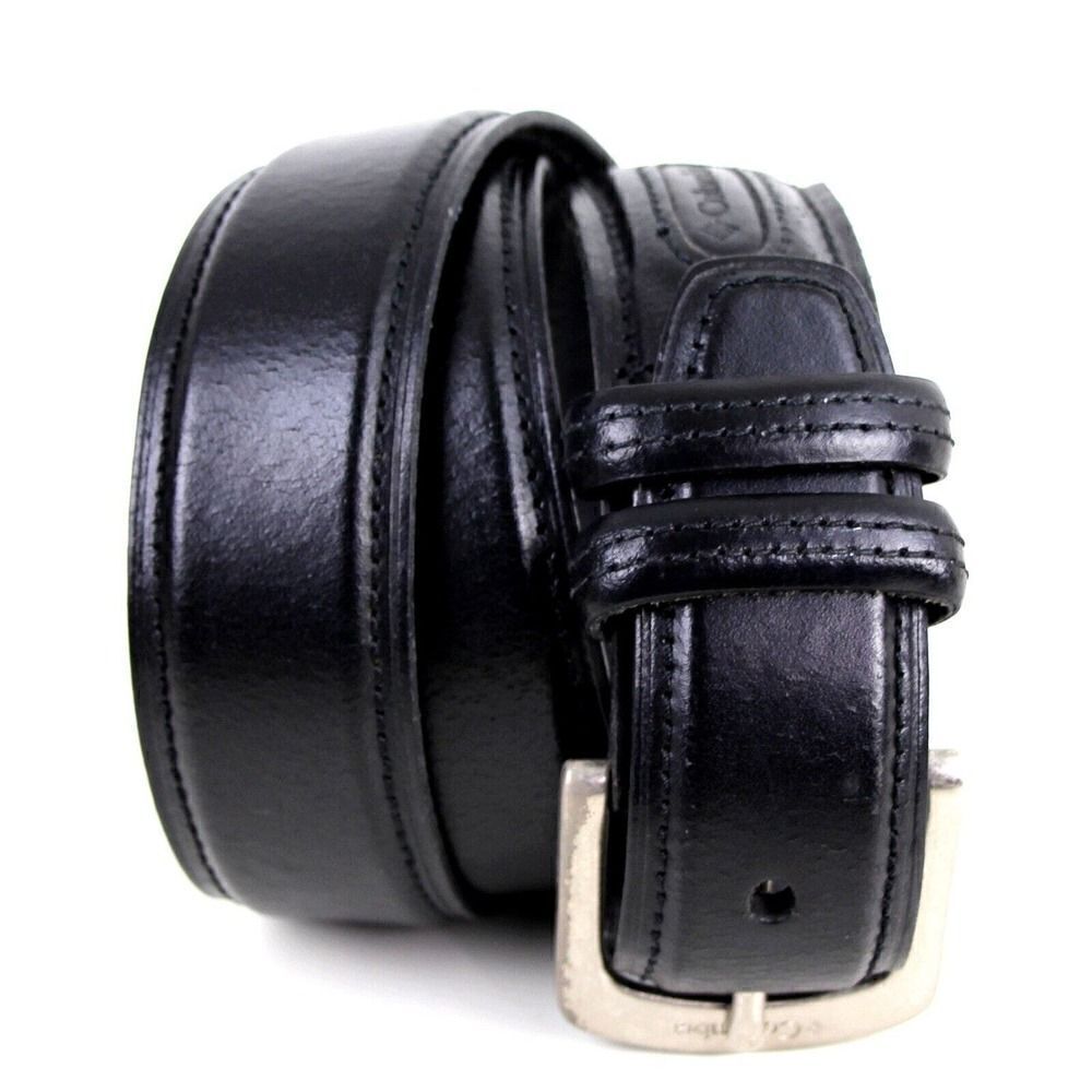 Columbia BLACK GENUINE LEATHER 1 3/8"Wd CASUAL DRESS MEN'S BELT Sz 34-36 (X68